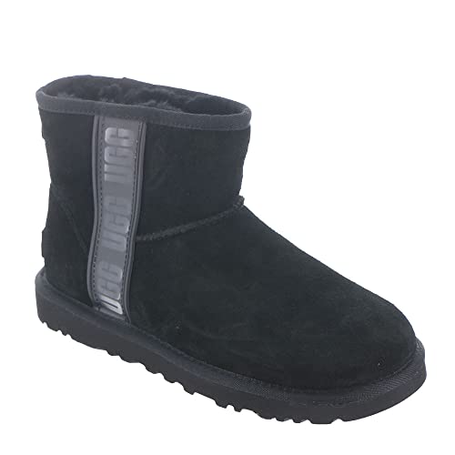 UGG Damen Classic Mini Side Logo II Klassische Stiefel, Black, 37 EU
