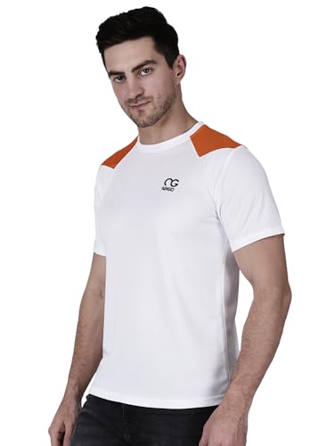 Image of Men Round Neck Half Sleeve Regular Comfort Dry-Fit Activewear Sports T-Shirt Pack of 1 Multicolour
