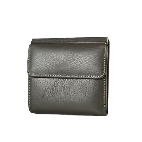 Womens wallet Mini Genuine Leather Women's Wallet - Slim Cowhide ID Card Holder & Coin Purse for Ladies(Gray)