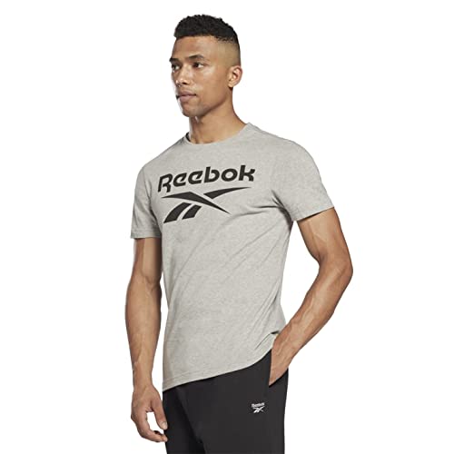 Reebok Camiseta de Manga Corta Hombre Big Logo tee HD4219 Gris