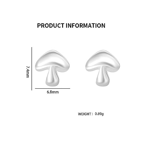20g Mushroom Mini Huggie Stud Earrings for Women Girls Dainty Minimalist Cute 925 Sterling Silver Tiny Cartilage Tragus Screw Back Hypoallergenic Sleeper Small Studs for Daughter Bff Her Birthday2