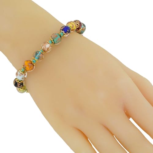 Glass Of Venice Murano Glass Bracelet Italian Multicolor Sommerso Sparkling Beads Handmade Blown Glass - Murano Glass Bracelets for Women3