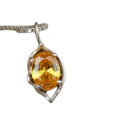 Collier saphir jaune LKBEADS 12x10mm, un pendentif en argent précieux pour illuminer votre style