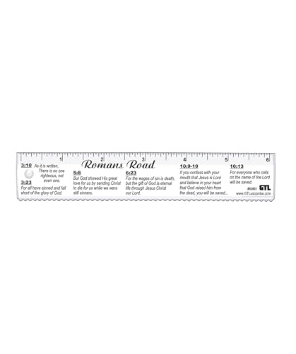 G.T. Luscombe, Romans Road Bible Verses, 6 Inch, Clear Ruler