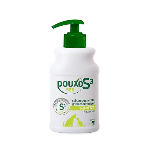 DOUXO S3 SEB Shampoo | für Hunde & Katzen | Beruhigende Schuppenlösung bei fettiger Haut | Effektive Pflege gegen Schuppen & Dermatitis | Hypoallergener Duft | 200 ml