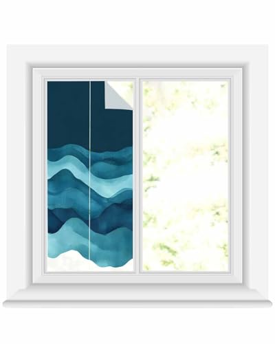 Window Privacy Film Teal Ombre Stained Glass 19.6"x39.3" miniatura 2