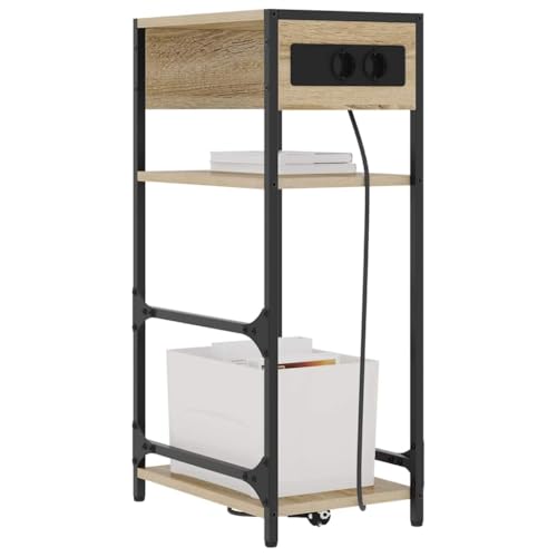 Table de chevet avec prise, le meuble compact contre les câbles emmêlés - 4