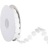 20 Yard Spitzenband Blumen Weiß 17mm Spitzenborte Blumen Dekoband Zierband Stickerei Spitzenborte Blumenband für Hochzeit Tischdeko Basteln