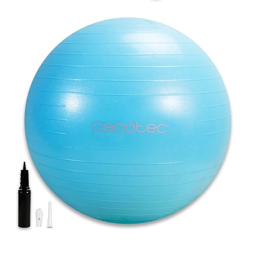 Cecotec Pelota de Pilates, Fitness, Yoga Small Fitness DrumFit 65 Fitball, 65 cm de Diámetro, Gran Rendimiento y Agarre, Entrenamiento Multifuncional, Hinchador, Máximo 200 kg