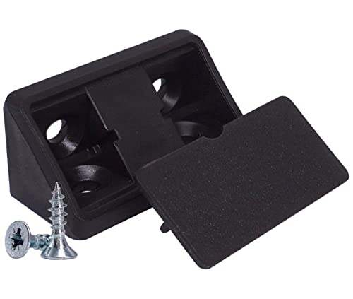 SKIR'CO (20 pcs) Black Shelf Brackets 44 x 20 x 20 mm, 90 Degree Furniture Corner Brace, Plastic Right Angle Joint