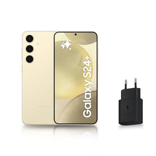 Samsung Galaxy S24 +, Smartphone Android 5G, 256 Go, Chargeur Secteur Rapide 25W Inclus [Exclusivité Amazon], Smartphone déverrouillé, Crème, Version FR