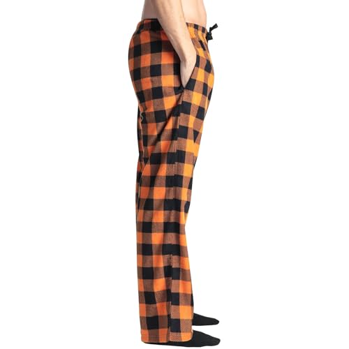 Mens Pajamas Pants Soft Loose Casual Comfy Plaid Wide Leg Pants Button Fly Stretchy Drawstring Pjs with Pockets2