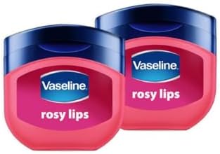 Vaseline Lip Therapy Lip Balm with Petroleum Jelly , for Dry & Chapped Lips , Rosy Lips Mini Lip Balm Locks in Moisture for Soft , Pink , Plumper & Naturally Healthy Lips 0.25 oz twin pack