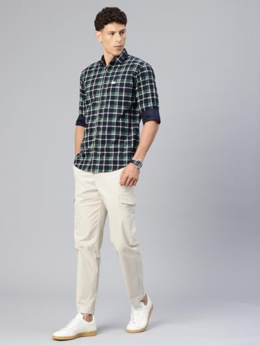 Image of Majestic Man Men's Pure Cotton Checkered Slim Fit Casual Shirt - Full Sleeve | Trendy & Comfortable