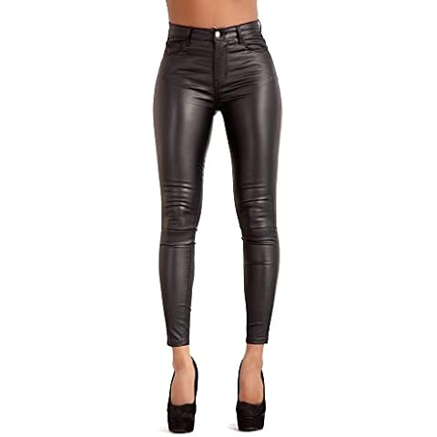 Glook High Waisted Faux Leather Trousers Cover