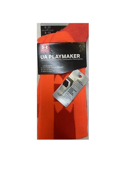 Under Armour Playmaker Men's Crew Socks, Large (8-12)- Beta Red, 1 Pair2