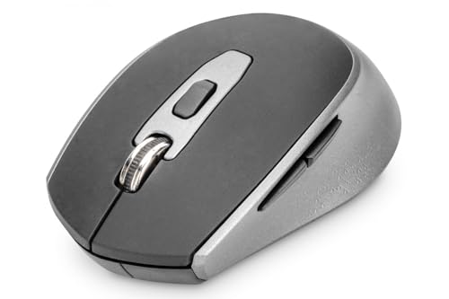 DIGITUS Kabellose Optische Maus 6D, 2.4 GHz 800/1000/1600 DPI, Schwarz-Grau
