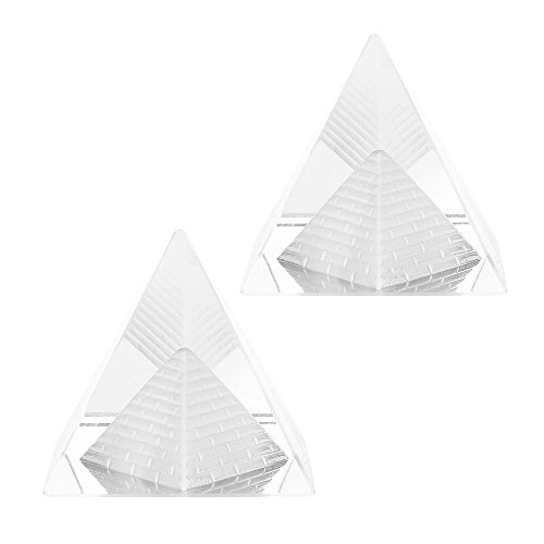 2ピース透明クリスタルピラミッドクォーツ石彫刻彫刻置物家の装飾家具記事