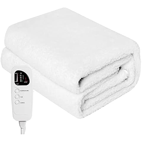 WELLHUT Massage Table Warmer Heating Pad, UL Certified Spa Massage Bed Warmers, Deluxe Fleece Table Cover w/ 5 Heat Levels, 8 Timer Settings, 12 Ft Cord, Machine Washable Cover