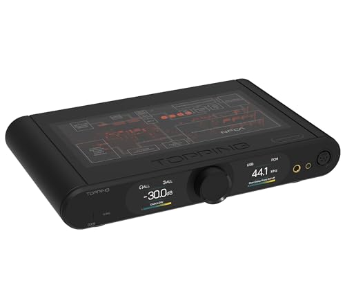 TOPPING DX9 DAC & Headphone Amplifier, AK4499EQ Flagship DAC, Hi-Res Audio, USB/AES/IIS/BT Inputs, RCA/XLR Balanced Outputs, 6-Channel Discrete NFCA, Remote Control Decoder (DX9-Black)