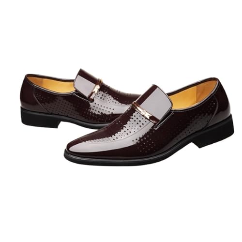 Hollow Dress Oxford Formal Shoes for Men's Uniform Party Slip On Italian Leather Round Toe Non Slip Low Top Block Heel Anti-Slip Shoe for Business Office Party Wedding3