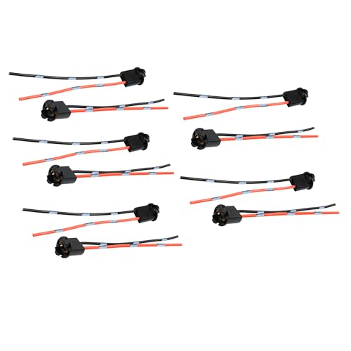 Unifizz 10 unidades de bombillas para salpicadero de coche, CC 12 V, T10 168 194, adaptador de base giratoria, repuesto para mazo de cables