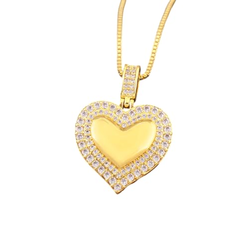 Pendentif en forme de cœur pour femmes en cuivre poli | L'art du bijou raffiné