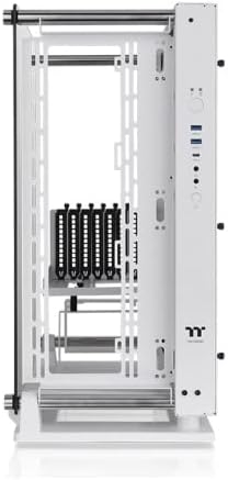 Thermaltake Core P3 Pro Snow E-ATX Tempered Glass Mid Tower Gaming Computer Chassis, Open Frame Panoramic Viewing, Glass Wall-Mount, Rotatable PCI-E Slots, CA-1G4-00M6WN-09