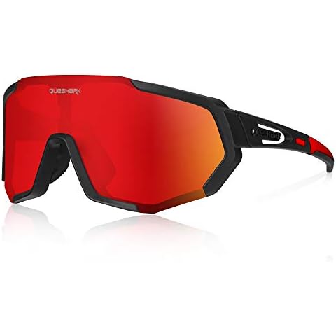 Queshark TR90 Cycling Glasses with Interchangeable Lenses Cover