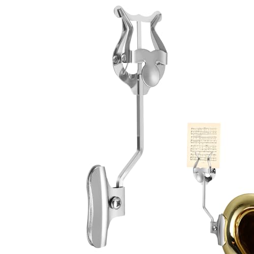Homoyoyo Trombone Lyre: Trombone Lyre: Clip de trompeta para trompeta para banda de marcha (plata) 7. 3 x...