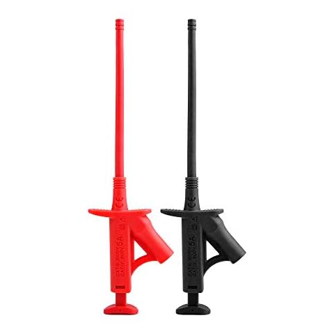 ZIBOO ZB-T15 Flexible Test Hook Clip,Professional IC Test Hook Clip Grabbers Probe Jumper,High Voltage Flexible Test Hook Clip Insulated Quick for Multimeters, Clamp Meters and Automobile Inspection Cover