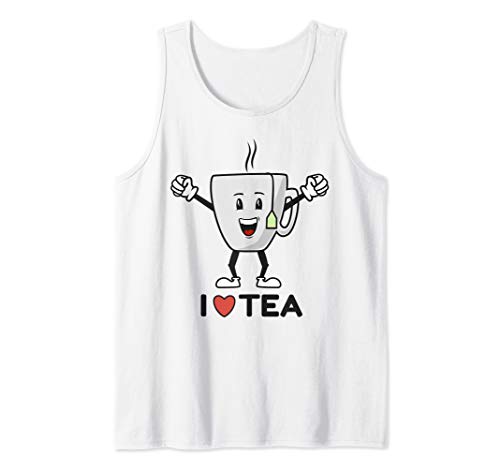 I Love Tea Cup UK Drink Chai Cuppa Tank Top