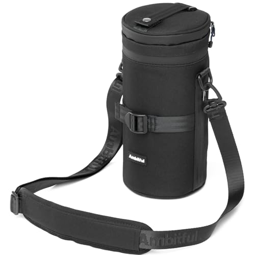 AMBITFUL Thick Camera Lens Pouch Case Water, Dust, Shock Protection Lens for DSLR Camera Lens for Sony, Nikon, Canon, Fujifilm, Tamron Fits Lenses Below, 110 × 225 mm, Funda para Lente de cámara