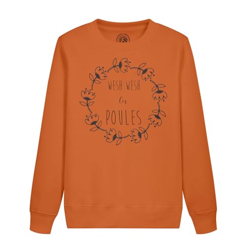 Sweat sweatshirt enfant Wesh les Poules pull humour imprimé oiseaux