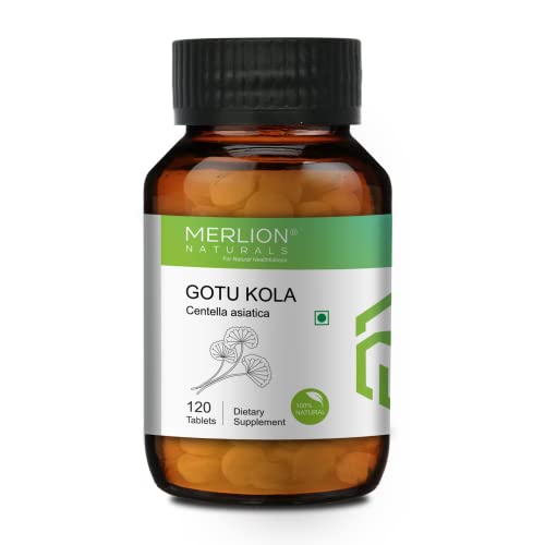 Merlion Naturals Gotukola Tablets Centella asiatica, All Natural, Pure Herbs 500mg x 120 Tablets