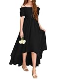 Caractéristiques : la robe élégante pour filles est tendance, le design à manches courtes à volants met en valeur les épaules et le cou de la fille, les épaules froides ont une sensation romantique et élégante. La mousseline asymétrique trapèze rend votre princesse mignonne