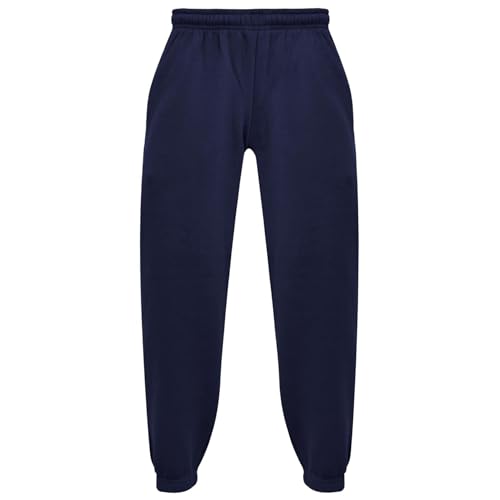 A2Z 4 Kids Girls Boys Plain Jogging Bottoms PE School Jogger Soft Trouser - Fleece Trouser 356 Navy 7-8