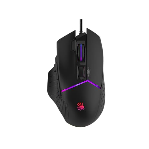 Image of Bloody W95BR Max Extra Fire Gaming Mouse - 12,000 CPI, BC3332-A Sensor, 2000 Hz Report Rate, 4M Onboard Memory, RGB Backlit, Adjustable LOD, Precision Control, Ergonomic Design