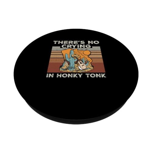 There's No Crying Funny Honky Tonk For A Cowboy Music Lover PopSockets Swappable PopGrip, Black - Image 2