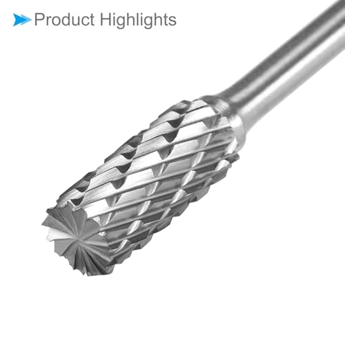 Fresa rotativa de carburo de tungsteno cilindro doble corte 1/4 pulg miniatura 5
