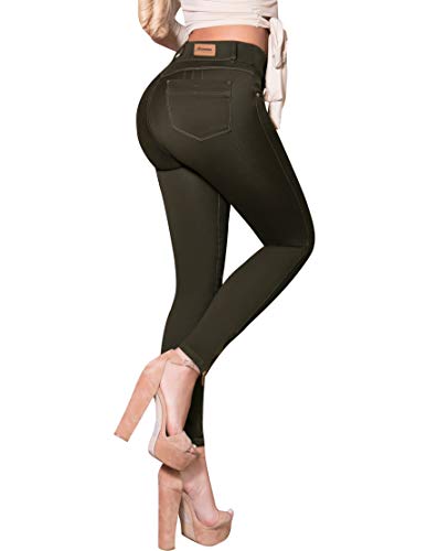 Pantalones Colombianos Levanta Cola | Butt Lifting Jeans for Women Colombian Jeans for Women Butt Lift Boot Cut Jeans Blue (5, Green34091)