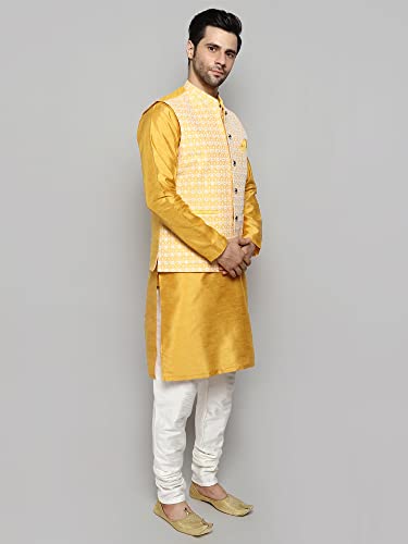 Image of Uri and MacKenzie Men's Silk Blend Kurta Pajama with Designer Ethnic Nehru Jacket /Modi Jacket