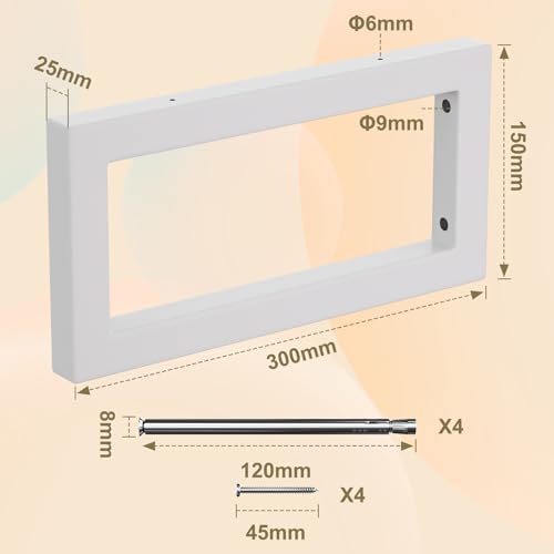 Soportes para lavabo de pared color blanco de 30 cm pack de 2 unidades 3