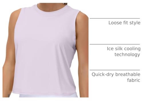 Image of THE GYM PEOPLE Women's Workout Tops in Ice Silk Quick Dry Sleeveless