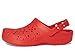 Crocs Classic Clogs with Floral Cut Out Design Cherry Red Men's 8, Women's 10 Medium