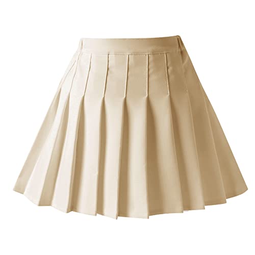 Birbyrrly Girls' Mini Pleated Skirt With Shorts, School Uniform Skort For Toddlers Little Kids Khaki Tag 110-3T #TOP17
