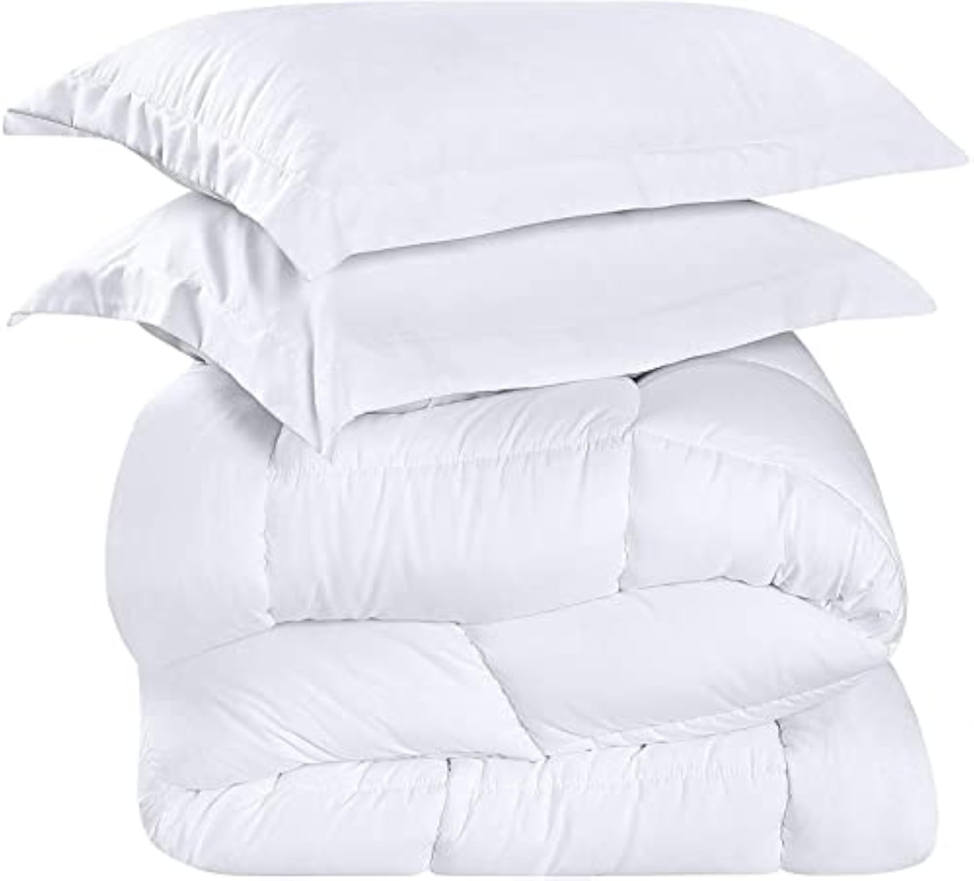 Luxury 300 GSM Microfiber Comforter, Solid White Soft Lightweight Quilt