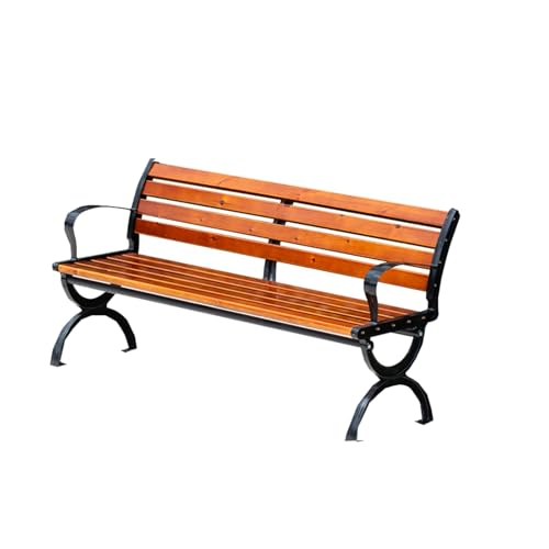 Bancs d'extérieur résistants avec dossiers banc public en métal 59x19,6 pouces