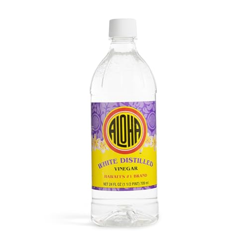 Aloha Shoyu - White Distilled Vinegar - 5% Acidity Level- Multi-Purpose - No MSG - Made in Hawaii - 24 oz. Bottle