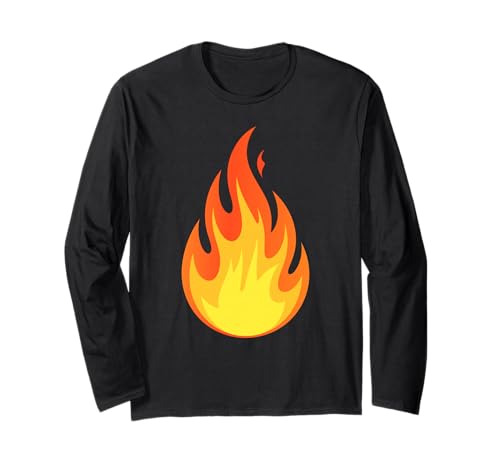 Fire Flame Shirt Adult Kids Men Women Fire Flame Costume Long Sleeve T-Shirt